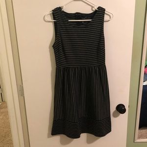 Daisy Fuentes Gray/black striped tank dress